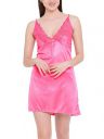 Clovia Womens Satin Babydoll with Lace Neckline...