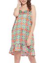 Clovia Women's Satin Print Me Pretty Short Night Dress in Multi...