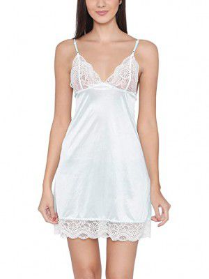 Clovia Womens Sky Blue Sexy Short Nightdress
