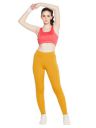 Clovia Women's Snug Fit Active High-Rise Full-Length Tights in Yellow...