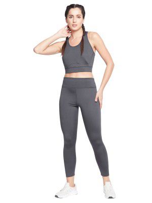 Clovia Women's Snug Fit Active Tights - Grey