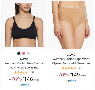 Clovia Women's Undergarments Upto 83% off + Apply Coupon