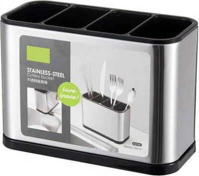 CNMTCCO Empty Cutlery Holder Case (Silver Holds 25 Pieces)