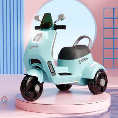 Cockatoo 3E-Cruise Wizard Rechargeable Electric Kids Bike by 6V & 4.5 AH Battery for 4.5Hr-6Hr Ride with Aux,Bluetooth & Inbuilt Music-Blue