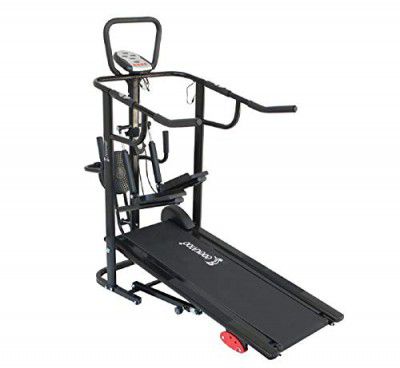 Cockatoo CMT02 Black Manual Treadmill for Home with Manual Incline, Max User Weight 120 Kg & 4 Target Mode (Free Home Installation Assistance) (CMT02Black)