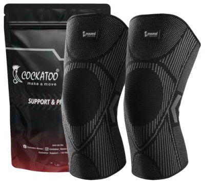 Cockatoo Knee Support For Men (Pack Of Two) (C-KNEE-222-BLACK, S)