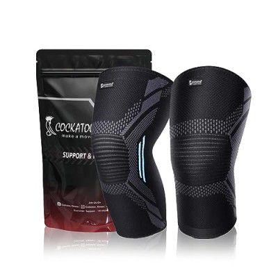 Cockatoo Knee Support For Men,Knee Cap Compression Support for Gym Running, Cycling, Sports, Jogging, Workout Pain Relief,Material: Nylon & Spandex(Pack Of Two) (C-KNEE-111-BLUE, S)