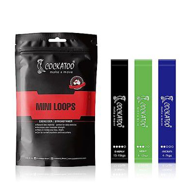 Cockatoo Mini Loop Bands for Workout, Resistance Band,Resistance Bands Set for Men and Women, Pack of 3, Resistance 2 Kg - 20 Kg