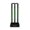 Cockatoo Premium Cricket Wicket Set l Heavy Duty Plastic l Black Fluorescent Green l Standard Size l 3 Stumps+2 Bails+1 Stand Set l Professional Quality for Cricket Ground, Match, and Tournament...
