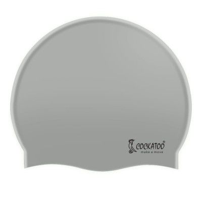 Cockatoo SC01 Rubber Swimming Cap for Adults, Swimming Cap for Men & Women, Grey