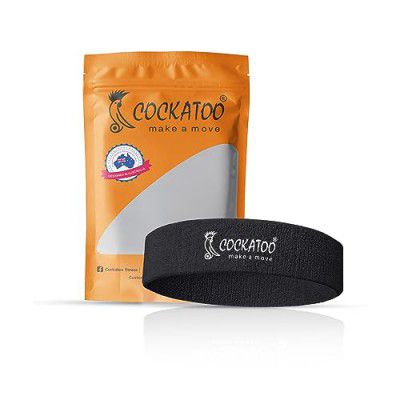 Cockatoo Sports Headband for Men, Head Band for Men & Women,Gym Headband,Workout Headband,Fitness Headband,Running Headband Soft, Stretchy, and Sweat-Wicking(Pack of 1) (Black)