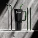 Cockatoo Stainless Steel Double Insulated Tumbler Water Bottle for Hot, & Cold Drink, 2 LID & 2 Brushes|1.2L Black...