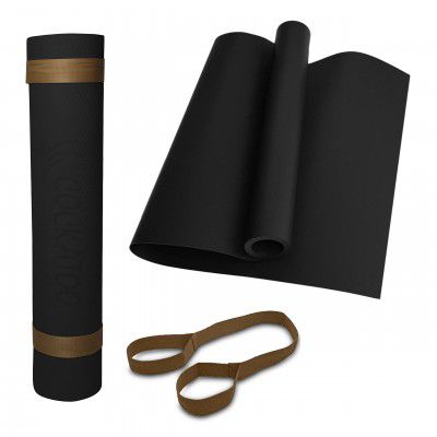 Cockatoo YM100 Yoga Mat, Anti Slip, EVA Material, (4mm-6mm) Exercise Mat (4MM, Black)