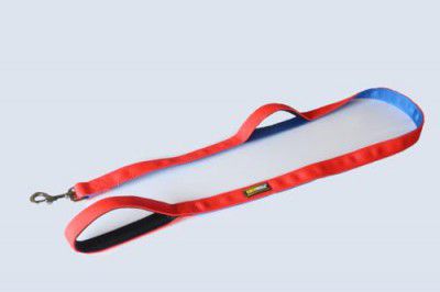 Cocomora Dogs Poly Leash is Made by Heavy-Duty & Durable Nylon, Comfort Loop Handle, 360 Swivel Hook Adjustable & Shock Absorbing for Training & Walking Dog Leash (L-5ft / w-3cm Red-Blue)