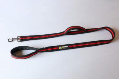 Cocomora Dogs Pull Cotton Leash Heavy-Duty & Durable Poly Cotton, Comfort Foam Grip, 360 Swivel Hook Adjustable & Absorbing Training & Walking Dog Leash (L-5ft/W-3.8cm Red-Black)