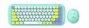 Coconut Bling Typewriter Inspired 2.4GHz Retro Wireless Keyboard and Mouse Set with USB Support, Round 84 Keycaps for PC & Laptop (Green)...