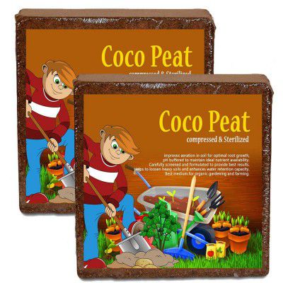 Cocopeat Block | Agropeat Block Pack of 2- Expands Up to 150 litres of Coco Peat Powder for All Seeds and Plants (Export Quality)
