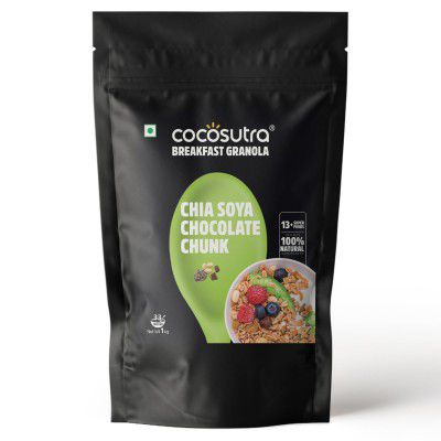 COCOSUTRA Chia Soya Chocolate Chunk Breakfast Granola 1 kg 
