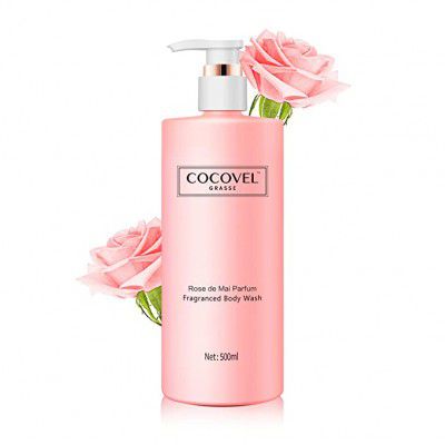 COCOVEL Rose De Mai Parfum Fragranced Body Wash With Rosa Rugosa/ Centifolia Flower Extract, Unique Perfume Formula Lasting Taste Skin Conditioners, Improve Skin Texture, 500ML