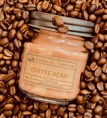 Coffee Bean Scented 8Oz Glass Jar Scented Candle