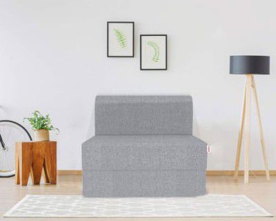 Coirfit Folding Sofa Cum Bed - Perfect for Guests - Jute Fabric Washable Cover - Grey | 3' X 6' Feet