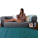 Coirfit Smart Homes Snoozy Two Seater, 4' X 6' Feet Folding Sofa Cum Bed - Perfect for Guests - Jute Fabric - Grey...