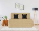 Coirfit Two Seater, 4' X 6' Feet Folding Sofa Cum Bed - Perfect for Guests - Jute Fabric Washable Cover with Free Cushions - Beige...