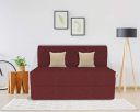 Coirfit Two Seater, 4' X 6' Feet Folding Sofa Cum Bed with Free Cushions - Maroon...