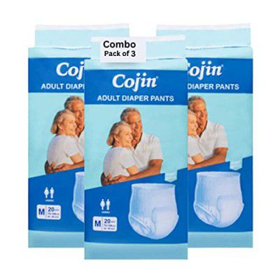 Cojin Adult Diaper Pants - M Size (Pack of 3) - 60 pcs