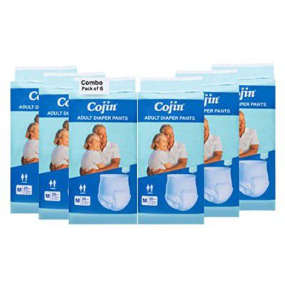Cojin Adult Diaper Pants - M Size (Pack of 6) - 120 pcs