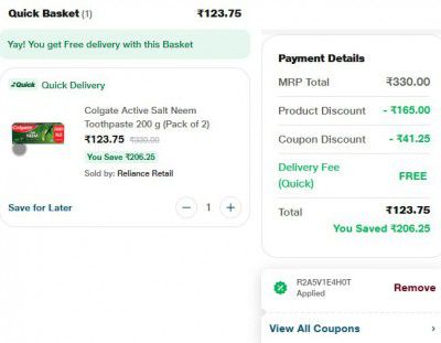 Colgate Active Salt Neem Toothpaste 200 g (Pack of 2)