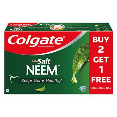 Colgate Active Salt Neem Toothpaste , Pack of 600g, Buy 2 Get 1 Free