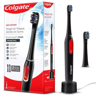 Colgate Proclinical 250R Charcoal Rechargeable Sonic Toothbrush, Electric Toothbrush 