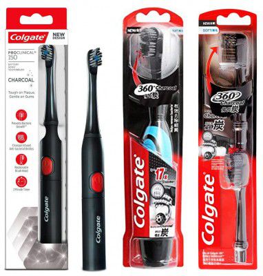 Colgate360 Charcoal Battery Powered Electric Toothbrush Replacement Brush 