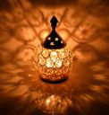 Collectible India Akhand Diya Diyas Decorative Brass Crystal Oil Lamp, Diwali Decoration Item - Lantern Oval Shape Diwali Gifts Home Decor Puja Lamp Tea Light Holder...