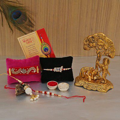Collectible India Diwali Gift Items Hampers Combo - Krishna Idol Murti Statue