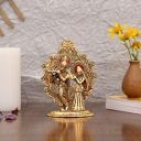 Collectible India Gold Plated Metal Radha Krishna Statue - Radha Krishan Idol Showpiece Figurine for Home Office Temple Pooja Decor Gift (Set of 1)...