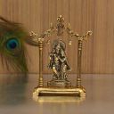 Collectible India Metal Gold Plated Radha Krishna Idol Sculpture Statue Figurine Decorative Showpiece for Janmashtami Home Decoration Temple and Gift (Size 7 x 5 Inches) (1 Pieces)...