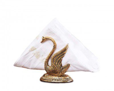 Collectible India Metal Swan Pair Tissue Paper Holders 
