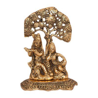 Collectible India Rakhis for Bhai Bhabhi Brother with Gifts - Rakhi for Brother Gift Combo - Radha Krishna Idol Showpiece/Kundan Rakhi/Lumba Rakhi/Rakhi Greeting Card/Rakshabandhan Gifts