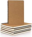 College Spiral Notebook, A5 3 Pcs Pack, Size 5.5x8.2 inches Blank -Kraft Cover...