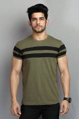 Color Block Men Light Green T-Shirt
