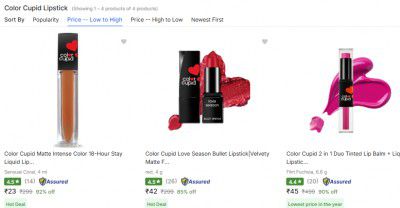 Color Cupid Lipstick Starts at Rs 20 | Upto 93% OFF