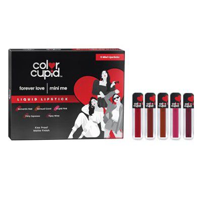 Color Cupid Liquid Lipstick Pack of 5 Mini Me | 18-Hour Stay Liquid Lipstick | Trial and Gift Pack