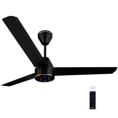 Colorbot Knoxx 1200 mm BEE 5 Star Rated BLDC Ceiling Fans with Remote Control | 2+2 Year Warranty (Charcoal black)