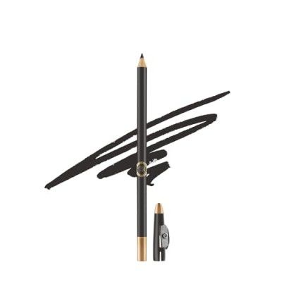 Colors Queen Eye Liner & Lip Liner Pencil Enriched with Vitamin A & E | Bold & Matte Lip Liner Pencil | Highly Pigmented Lip Liner Pencil with Sharpener (01 - Black)