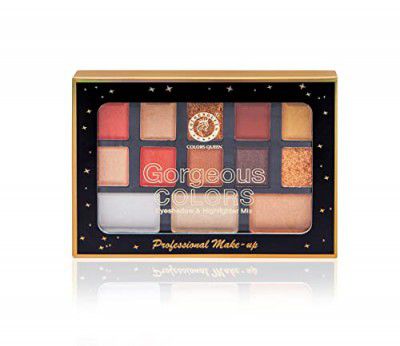 Colors Queen Gorgeous Colors Eyeshadow & High Lighter Mix (13 Shades) Palette For Professional Make Up