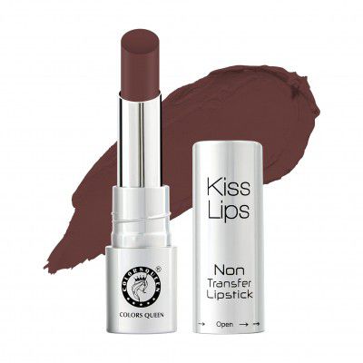 Colors Queen Kiss Lips Matte Lipstick | Smudge Proof & Non Transfer | Creamy Matte Long Stay Lipstick for Women (03 - Angel Chocolate)