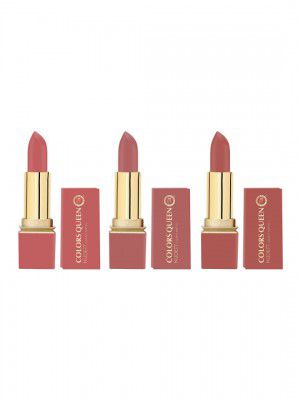 Colors Queen Set Of 3 Nudeit Creamy Matte Bullet Lipstick - Soft Nude Trio 04