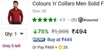 Colours n' Collars Men Regular Fit Solid Spread Collar Formal Shirt